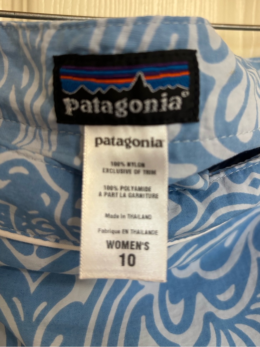 Patagonia Button Out Boardie Skort Size 10 Blue Print Detachable Shorts - Picture 14 of 14